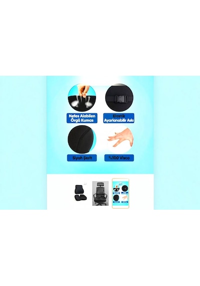 Yeni Nesil Visco Ortopedik Ergonomik 3'lü Set Ortopedik Yastık Seti Kalça, Bel Ve Boyun Desteği Sağlayan Rahatlatıcı Minder Set