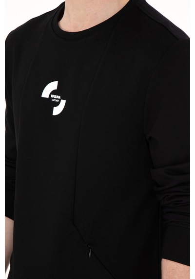 U.S. Polo Assn. Erkek Regular Fit Bisiklet Yaka Siyah Sweatshirt 50290778-VR046