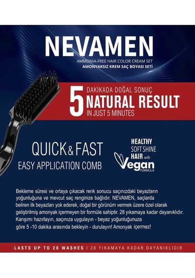 5/0 Natural Medium Brown - Kahve Amonyaksız Krem Saç Boyası Seti