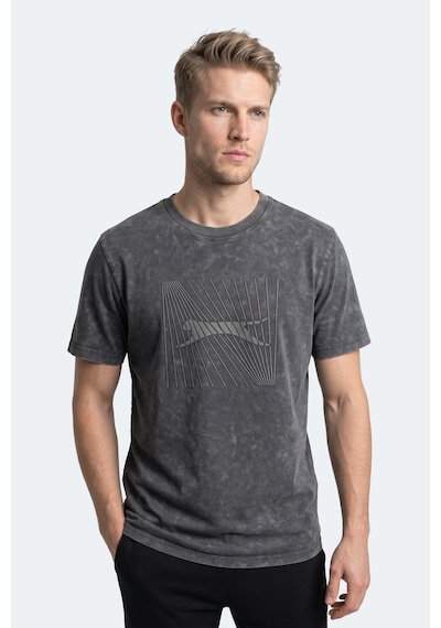 Slazenger Zaır Erkek Baskılı Gri Tişört