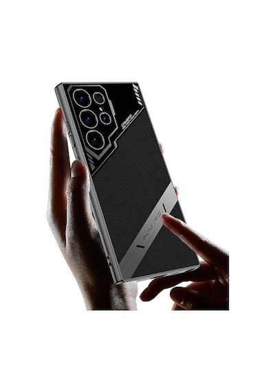 Zore Galaxy Uyumlu S23 Ultra Kılıf Kamera Korumalı Suni Deri Tasarım Yeni Seri Procase K Siyah