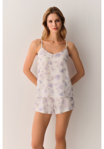 Suwen Lilac Atlet Şort Pijama Takımı Sh26527667887 Lila