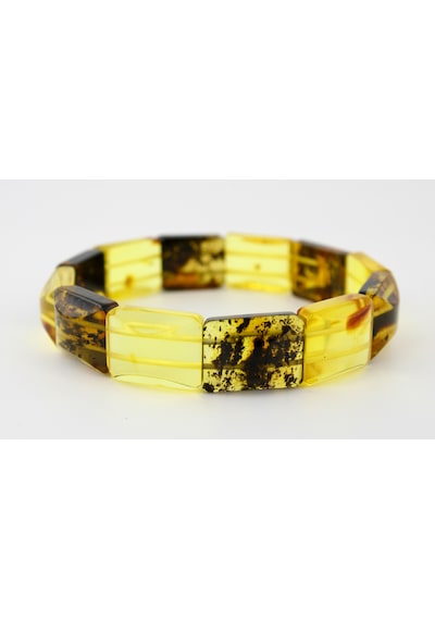 Kehribar Bileklik Fosilli Roleks Özel Tasarım Ambergold Blk23-52 Çok Renkli