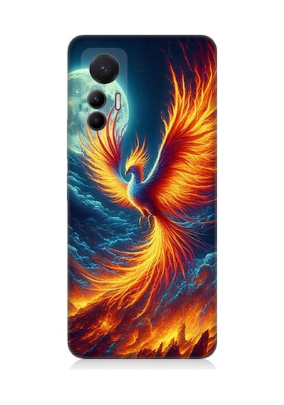 Xiaomi Mi 12 Lite 5g Uyumlu Ateşle Dans Eden Anka Desenli Silikon Kılıf Çok Renkli