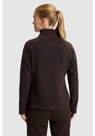 U.S. Polo Assn. Kadın Koyu Kahverengi Yarım Fermuarlı Sweatshirt 50329013-vr084