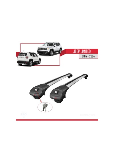 Jeep Limited 2014 Ve Sonrası İle Uyumlu Ace-1 Ara Atkı Tavan Barı Gri