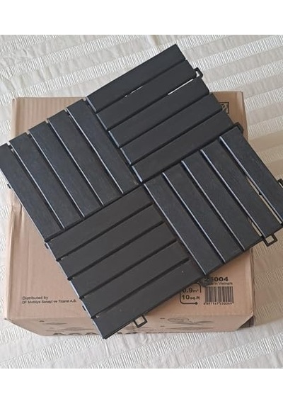 Akasya Ahşap Yer Karosu, Espresso 30x30 Cm, 10'lu Paket, 0.9 M² Yer Kaplama