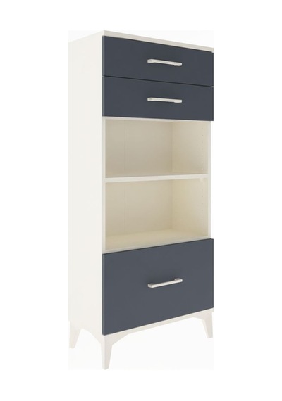 Arges Dolap 2 Raflı 3 Çekmeceli 60x30x134 Aytaşı-antrasit Aytaşı