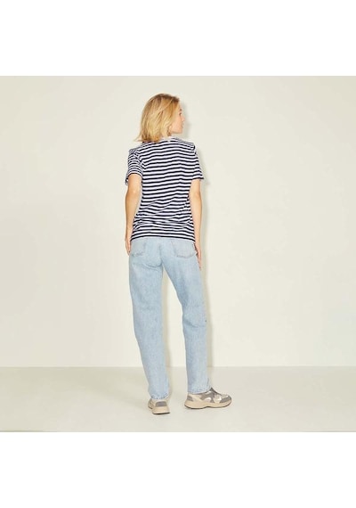 Jjxx Anna Ss Reg Every Stripe Kadın Beyaz Tişört