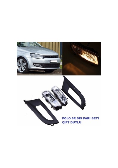 Space Vw Polo 6r Sis Lambası Farı Çerçeveli Çif Duylu Takım 2009 / 2014