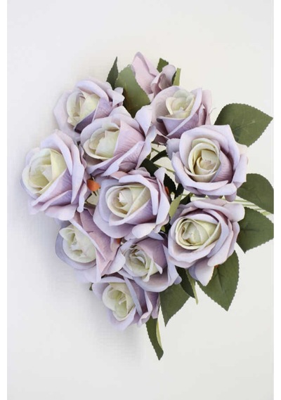 Yapay Çiçek Deposu Yapay 11 Güllü Pastel Demet 50 Cm Açık Mor