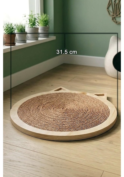 Minimalist Şık Kedi Tırmalama Tahtası / Doğal Ahşap Ve Doğal Jüt İp / Çevre Ve Kedi Dostu Hem Yapışkanlı He