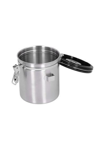 304 Çelik 1400 Ml Kelepçeli Kahve Çay Saklama Kabı Kiler Depolama Kavanozu Mt117 Gri
