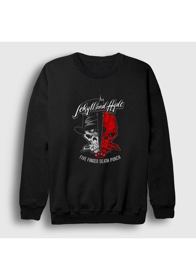 Presmono Unisex Jekyll Hyde Five Finger Death Punch Sweatshirt Siyah