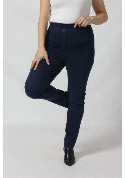 Moda Berray R001 Beli Lastikli Esnek Büyük Beden Mevsimlik Mavi Kot Pantolon Mavi