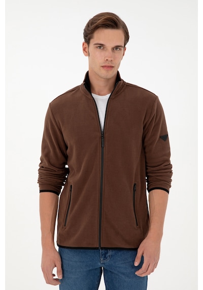 U.S. Polo Assn.  Erkek Kahverengi Basic Polar Hırka 50298066-VR029