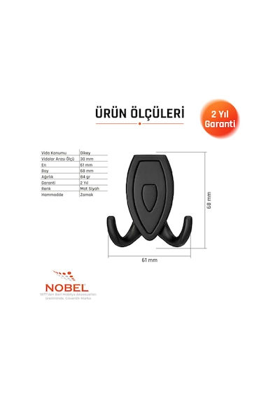 Zepli N Askı, Metal Vestiyer Askısı, Matsiyah Si Yah, Duvar Ve Dolap Askılığı 5'li Set Vidalı Matsi Yah