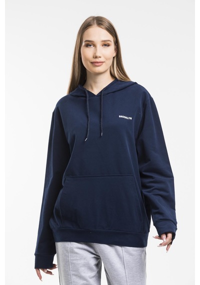 SPR21K61Baskılı Kapş.Kanguru Cepli Sweatshirt