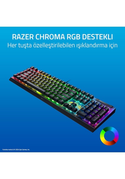 Razer Blackwidow V4 X Fortnite Edition Rz03-04703600-r3m1 Rgb Yellow Switch Kablolu Mekanik Oyuncu Klavye