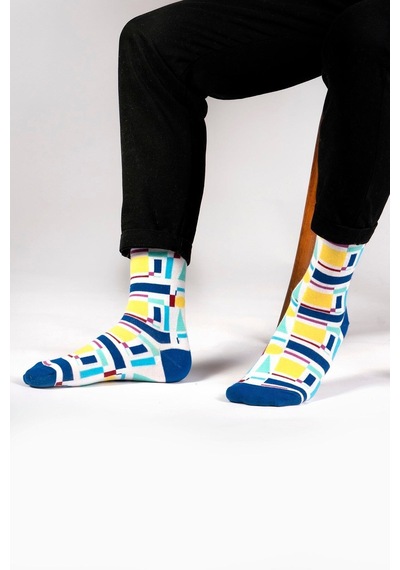 Ozzy Socks Square Desenli Çorap Mavi