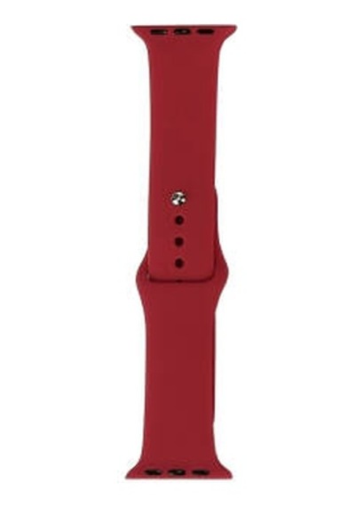 Apple Watch Uyumlu  40mm Band Serisi Klasik Kordon Silikon Strap Kayış - Kırmızı-rose Gold