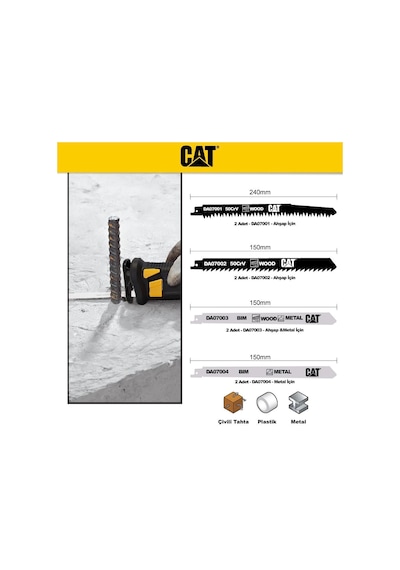 Cat Da07901 8 Parça Profesyonel Metal/ahşap Kesme Tilki Kuyruğu Testere Ucu Fr Da07901