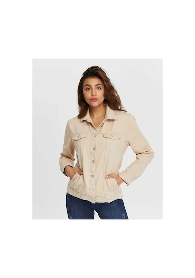 Kene Jeans Keten Bej Boyfriend Tam Kalıp Düğmeli Ceket Bej