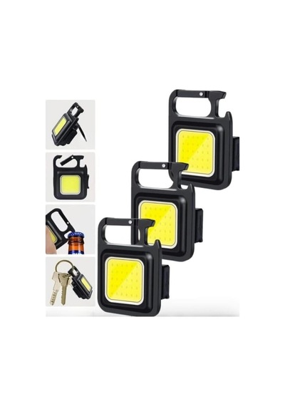 Adet Led Anahtarlıklı Metal Kasa El Şişe Açacağı Usb Li Şarj Edilebilir Cep Boy Cob 800mah Genel