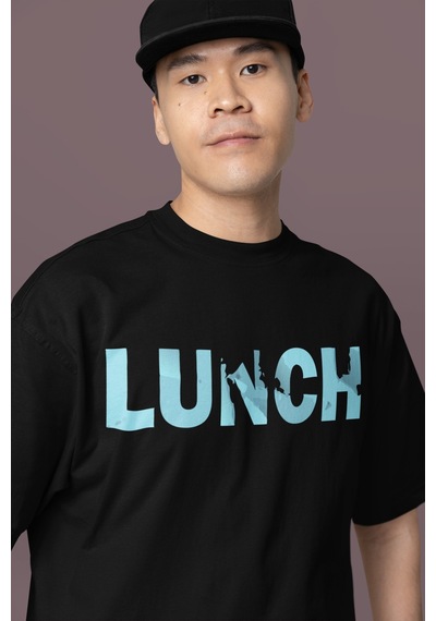 Sevbano Billie Eilish Lunch Sırt Baskılı Unisex Oversize Şarkıcı Tişört Siyah