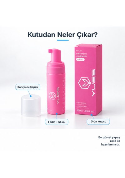 Yues Karpuz Aromalı Köpük Ağız Gargarası Alkolsüz 55 Ml