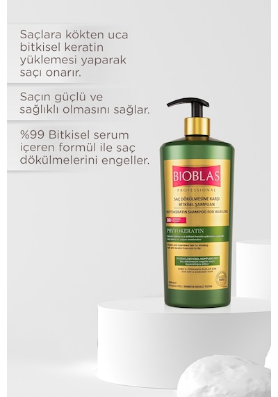 2 Adet Bioblas Şampuan 1000 Ml Saç Dökülmesine Karşı Phytokeratin