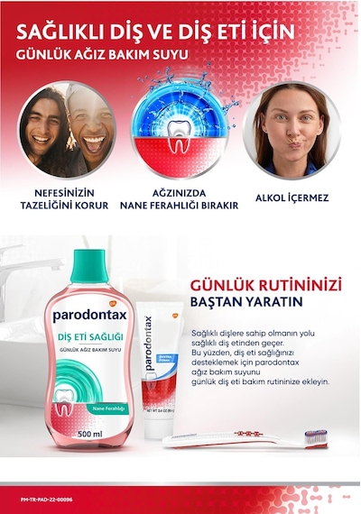 Parodontax Ağız Bakım Suyu Nane Ferahlığı 2 x 500 ML