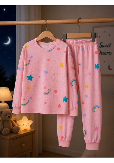 Durukoza %100 Pamuk 4 Mevsim Çocuk Pijama Takımı 8-13 Yaş Yumuşak Dokulu Pembe