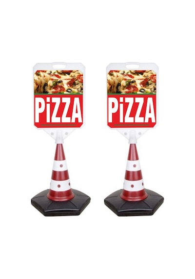 Pizza Temalı Reklam ve Uyarı Dubası 2 Adet
