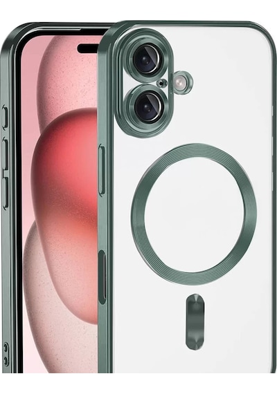 Apple iPhone Uyumlu 17 Kross Magneticsafe Kapak - Koyu Yeşil Çok Renkli