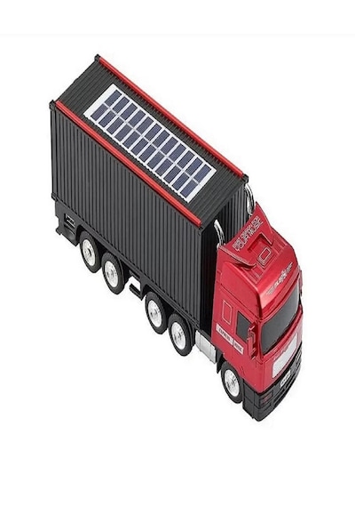 Tır Model Kablosuz Hoparlör Tf Kart Usb Bluetooth Fm Radyo Aux Destekli Bluetooth Speaker Güneş Enerjili Kırmızı