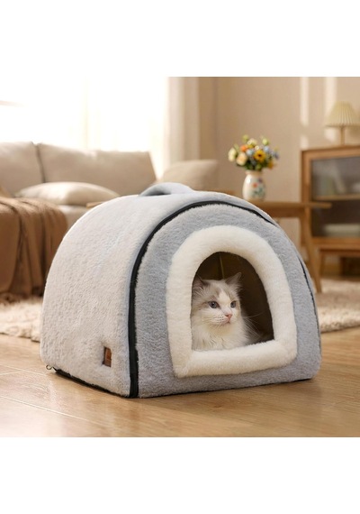 Kapalı Kediler İçin Kedi Yatağı, Katlanabilir Kedi Mağarası, Kaymaz Ve Suya Dayanıklı Taban, Kapalı Kediler Vey