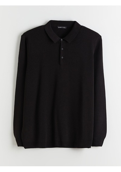 Lcwaıkıkı Classic Siyah Polo Yaka Erkek Triko Kazak