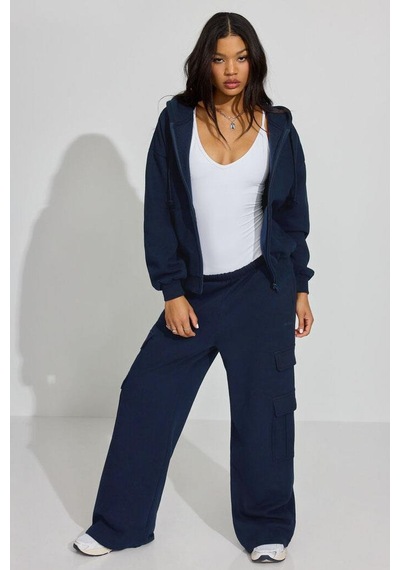 Seeh Lacivert Fermuarlı Kadın Sweatshirt Sh263 Standart
