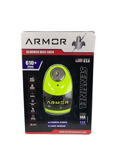 Armor 610 Mva Plus Alarmlı Disk Kilidi 10 Mm. Gümüş