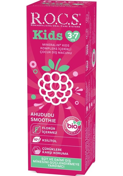 R.o.c.s. Kids Ahududu Smoothie Tadında Florürsüz Diş Macunu 45 Gr Temel Bakım