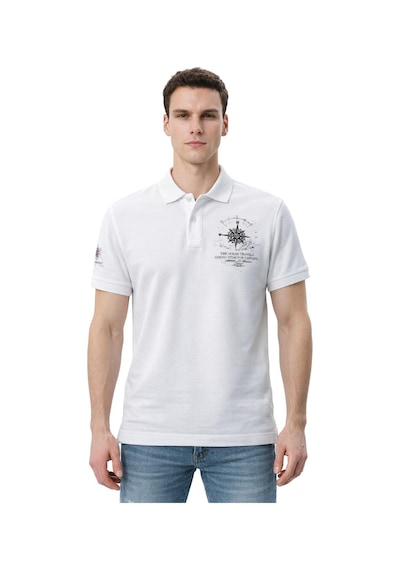 Arma Ar-ma Erkek Polo Yaka Tişört Resim Baskili Örme Kumaş Regular Fit %100 Pamuk 30/1 Çift Toplama Penye Pike Y31374358902 Beyaz-b1
