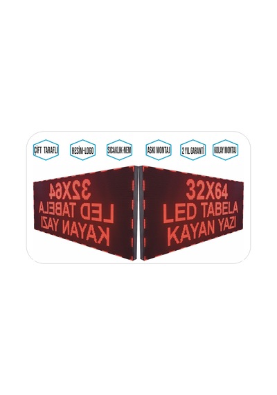 32x64cm Led Tabela Çift Taraflı Kayan Yazı-kırmızı 32x64cm Led Tabela Çift Taraflı Kayan Yazı-kırmızı