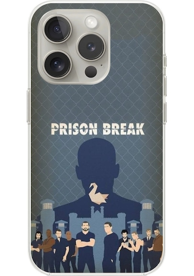 Apple Uyumlu iPhone 14 Pro Max Şeffaf Kılıf Prison Break Tasarımlı