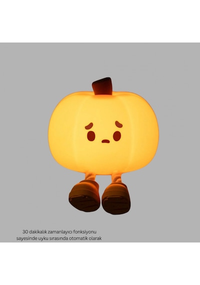 Pumpkin Led Gece Lambası Üç Kademeli Işık Ayarlı Yeni Nesil Renkli