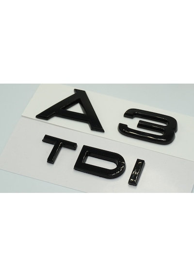 Audi A3 TDi Parlak Siyah ABS 3M 3D Bagaj Yazı Logo Ürün