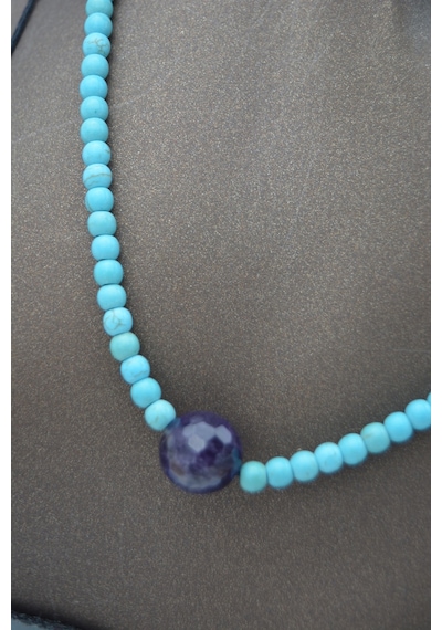 Stoneage Jewellery Lapis Lazuli Ve Turkuaz Doğal Taşlı  Kolye Gümüş