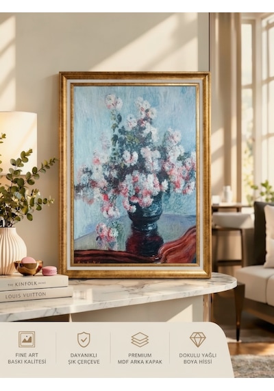 Varaklı Gold Çerçeveli Yağlı Boya Dokulu Salon Tablosu Claude Monet Kasımpatı Çiçekleri Klasik Vintage Büyük Boy Duvar Tablosu 50x70 Cm - Dış Ölçü 60x80 Cm Varaklı Gold Çerçeveli Yağlı Boya Dokulu Salon Tablosu Claude Monet Kasımpatı Çiçekleri Klasik Vintage Büyük Boy Duvar Tablosu 50x70 Cm - Dış Ölçü 60x80 Cm