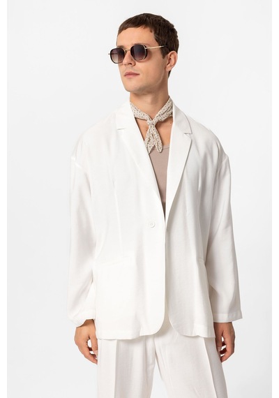 Antioch Oversize Astarsız Erkek Blazer Ceket Ekru