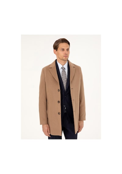 Pierre Cardin Camel Ex. Slim Fit Kaşe Kaban 50291017-vr015